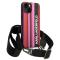 KARL LAGERFELD Karl Lagerfeld iPhone 14 Skal med halsband Stripes Strap - Rosa