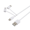 UTGATT1 Deltaco 3in1 microUSB Typ-C Lightning Kabel 1 m - Vit
