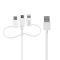 UTGATT1 Deltaco 3in1 microUSB Typ-C Lightning Kabel 1 m - Vit