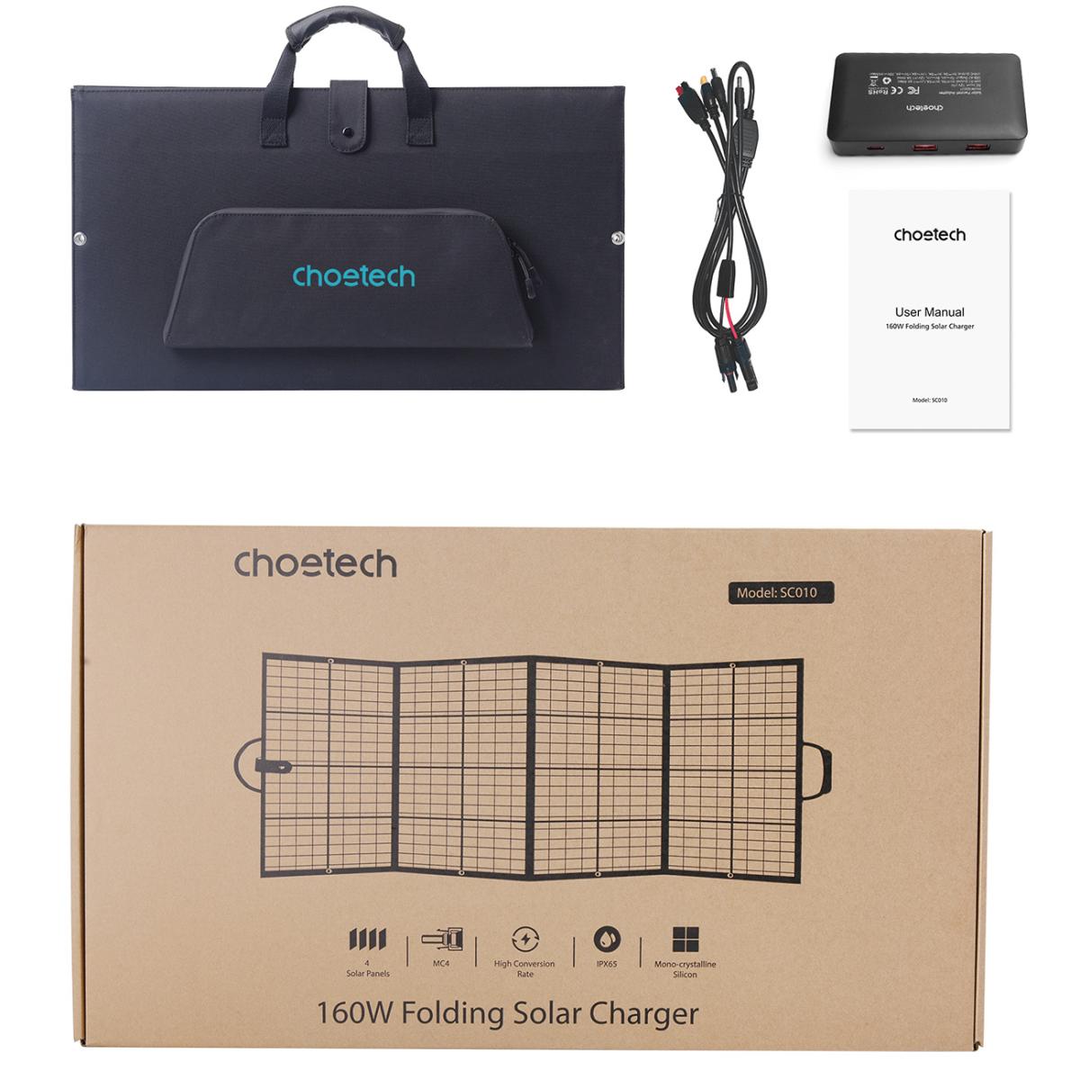 Choetech Choetech Foldable Solladdare 160W - Svart