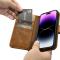 Dux Ducis iCarer iPhone 14 Pro Max Plånboksfodral Äkta Läder 2in1 Anti-RFID - Brun