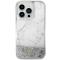 Guess Guess Mobilskal till iPhone 14 Pro Liquid Glitter Marble - Vit