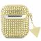 Guess Guess AirPods 1/2 Skal Rhinestone Triangle Charm - Guld