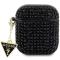 Guess Guess AirPods 1/2 Skal Rhinestone Triangle Charm - Svart