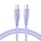 Joyroom Joyroom USB-C till USB-C kabel 1m PD 60W - Lila