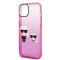 KARL LAGERFELD Karl Lagerfeld iPhone 14 Plus Skal Gradient Ikonik Karl & Choupette - Rosa