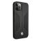 BMW BMW Läder Perforate Sides Skal iPhone 12 / 12 Pro - Svart