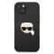 KARL LAGERFELD Karl Lagerfeld Läder Ikonik Karl`s Head Metal Skal iPhone 13 Mini - Svart