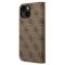 Guess GUESS iPhone 14 Plånboksfodral 4G Vintage Gold Logo - Brun