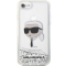 KARL LAGERFELD Karl Lagerfeld iPhone 7/8/SE (2020/2022) Skal Liquid Glitter Head - Silver