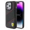Ferrari Ferrari Mobilskal till iPhone 15 Pro Perforated Waves Metal Logo - Svart