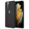 Ferrari Ferrari Skal Galaxy S21 Off Track Leather Nylon Stripe - Svart