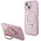 Guess Guess Mobilskal till iPhone 15/14 Plus Magsafe Ringställ Script Glitter - Rosa