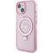 Guess Guess Mobilskal till iPhone 15/14 Plus Magsafe Ringställ Script Glitter - Rosa