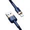 BASEUS BASEUS Cafule USB-A till Lightning kabel 2m Marinblå / Guld