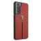 Ferrari Ferrari Skal Galaxy S21 Plus Off Track Leather Nylon Stripe - Röd