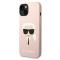 KARL LAGERFELD Karl Lagerfeld iPhone 14 Plus Skal Czarny Silicone Karl`s Head - Rosa