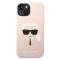 KARL LAGERFELD Karl Lagerfeld iPhone 14 Plus Skal Czarny Silicone Karl`s Head - Rosa