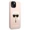 KARL LAGERFELD Karl Lagerfeld iPhone 14 Plus Skal Czarny Silicone Karl`s Head - Rosa