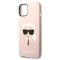 KARL LAGERFELD Karl Lagerfeld iPhone 14 Plus Skal Czarny Silicone Karl`s Head - Rosa