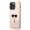 KARL LAGERFELD Karl Lagerfeld iPhone 14 Pro Skal Magsafe Silicone Karl`s Head - Rosa