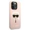 KARL LAGERFELD Karl Lagerfeld iPhone 14 Pro Skal Magsafe Silicone Karl`s Head - Rosa