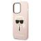 KARL LAGERFELD Karl Lagerfeld iPhone 14 Pro Skal Magsafe Silicone Karl`s Head - Rosa