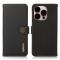 KHAZNEH KHAZNEH iPhone 14 Pro Max Plånboksfodral RFID Äkta Läder - Svart