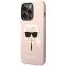 KARL LAGERFELD Karl Lagerfeld iPhone 14 Pro Skal Czarny Silicone Karl`s Head - Rosa