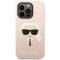KARL LAGERFELD Karl Lagerfeld iPhone 14 Pro Skal Czarny Silicone Karl`s Head - Rosa
