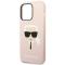 KARL LAGERFELD Karl Lagerfeld iPhone 14 Pro Skal Czarny Silicone Karl`s Head - Rosa