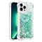 OEM iPhone 14 Pro Max Skal Liquid Floating Glitter - Grön