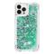 OEM iPhone 14 Pro Max Skal Liquid Floating Glitter - Grön