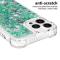 OEM iPhone 14 Pro Max Skal Liquid Floating Glitter - Grön