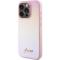 Guess Guess Mobilskal till iPhone 14 Pro Max Saffiano Iridescent Script - Rosa