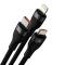 BASEUS Baseus 3in1 USB-A till USB-C Lightning microUSB kabel 100W 1.2m