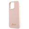 Guess Guess iPhone 13 Pro Skal Magsafe Silicone Script Guld Logo - Rosa