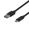 UTGATT1 Deltaco USB-A till USB-C Kabel 0.5m 60W - Svart