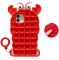 Fidget Toys Crab Pop it Fidget Skal till iPhone 11 - Röd