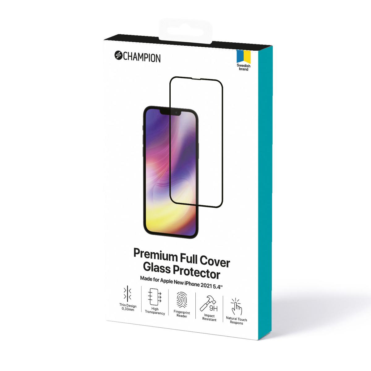 Champion Champion Härdat glas skärmskydd till iPhone 13 Mini - Svart