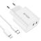 Tech-Protect Tech-Protect 2-Port Nätverk Laddare Med Lightning Kabel 1m 35W - Vit