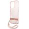 Guess Guess iPhone 13 Pro Skal Translucent Stap - Rosa