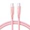 Joyroom Joyroom USB-C till USB-C kabel 60W 1m Multi-Color - Rosa