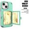 OEM iPhone 14 Plus Skal Korthållare Mirror Kickstand - Grön
