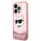 KARL LAGERFELD Karl Lagerfeld iPhone 14 Pro Skal Glitter Choupette Head - Rosa