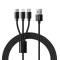Veger Veger 3in1 USB-A till USB-C Lightning microUSB kabel 1.2m