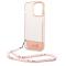 Guess GUESS iPhone 14 Pro Skal Translucent Pearl Strap - Rosa