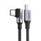 UTGATT1 UGreen USB-C till USB-C angled Kabel 2 m Svart Grå