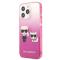KARL LAGERFELD Karl Lagerfeld iPhone 13 Pro Skal Gradient Ikonik Karl & Choupette - Rosa
