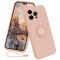 OEM Mobilskal till iPhone 15 Pro Max Ringhållare Liquid Silikon - Rosa